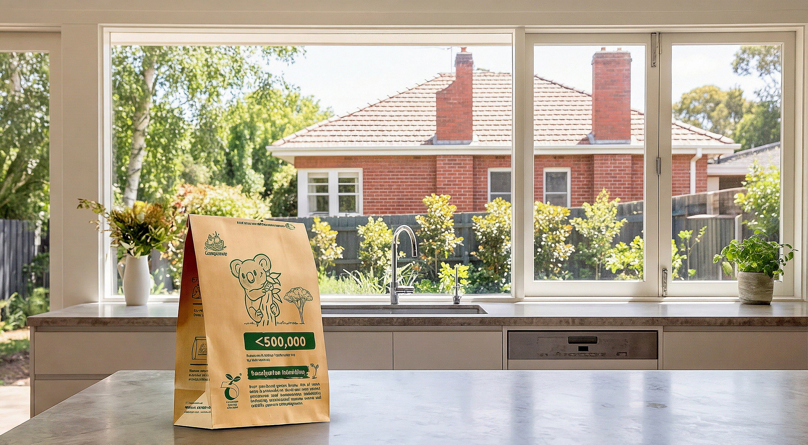 A roll of green, certified compostable 7L caddy liners, featuring a label stating they are a PERFECT FIT for your Council Caddy and designed to keep food waste tidy.