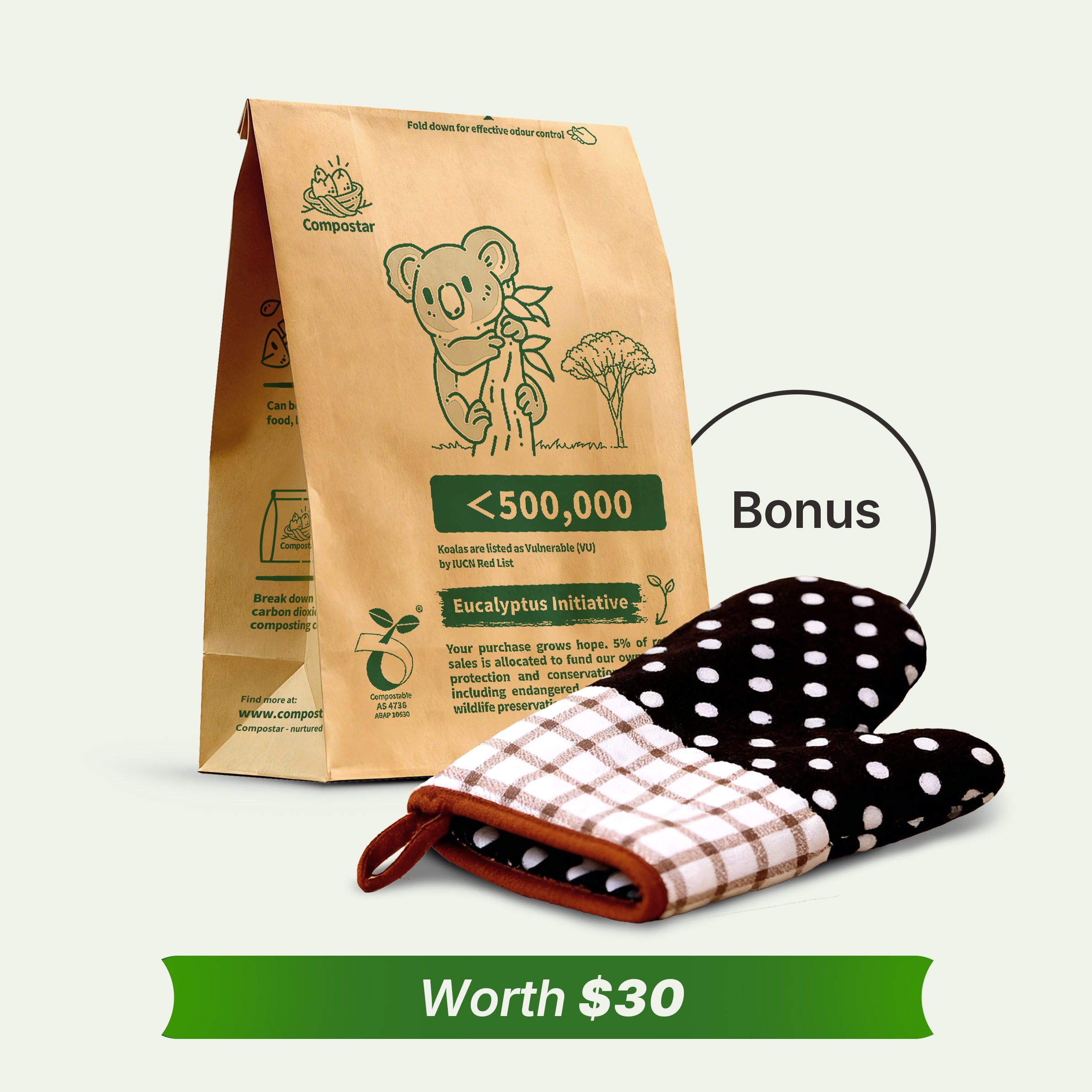 120 Pack Leak Proof FOGO Bin Liners - Small Eco Friendly Food Scrap Bags