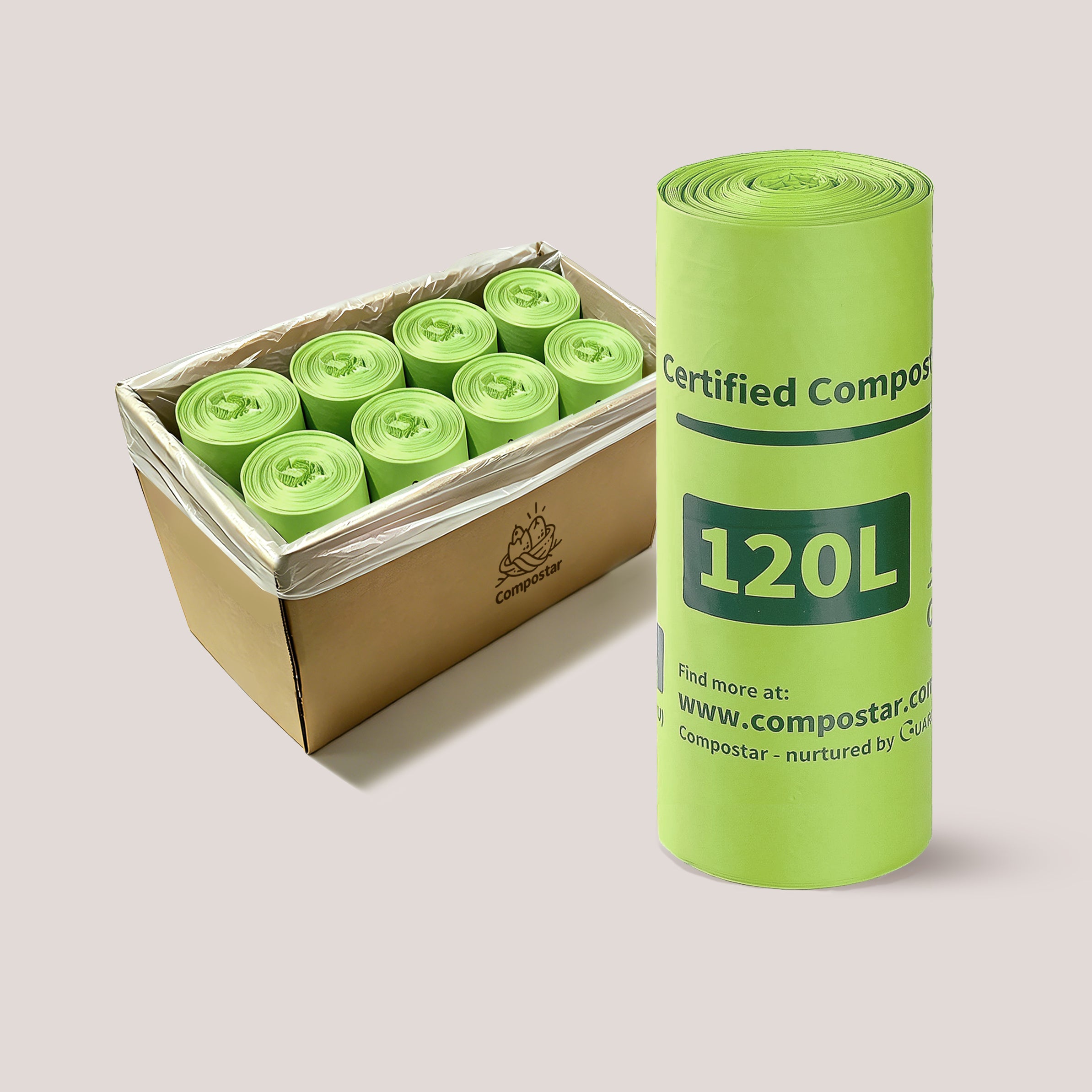 120L Compostable Wheelie Bin Liners – Carton Pack