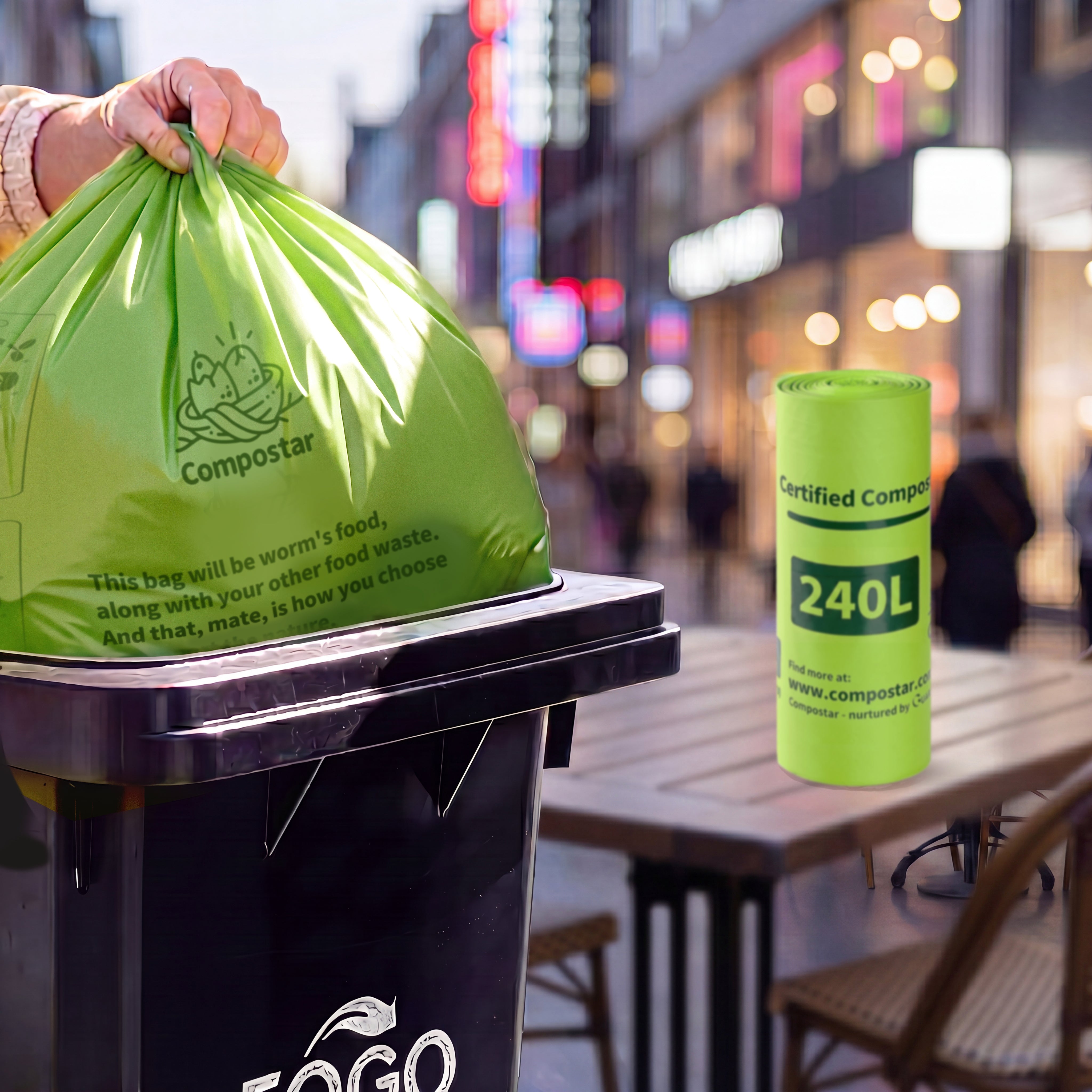 240L Large Compostable Wheelie Bin Liners – Carton Pack