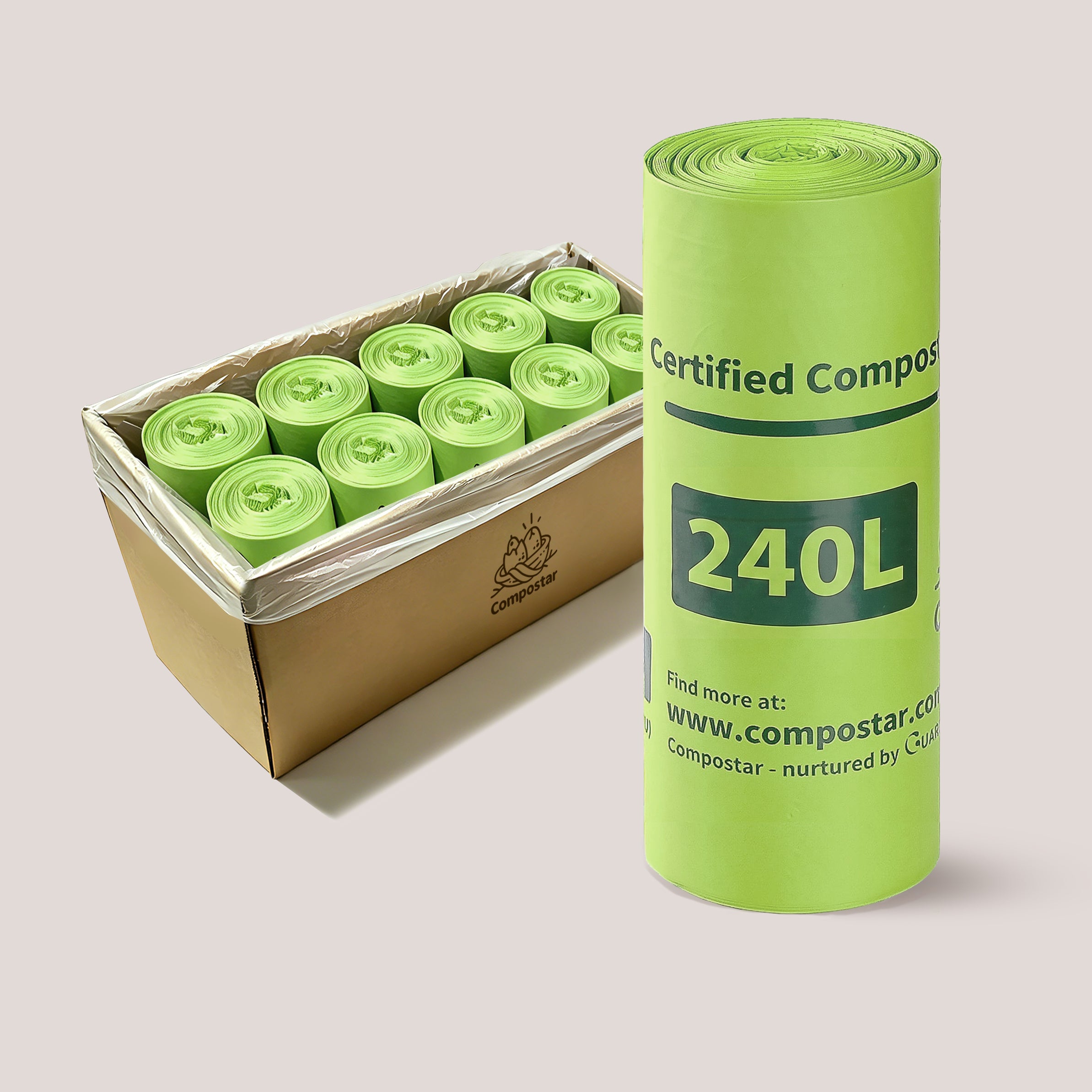 240L Large Compostable Wheelie Bin Liners – Carton Pack