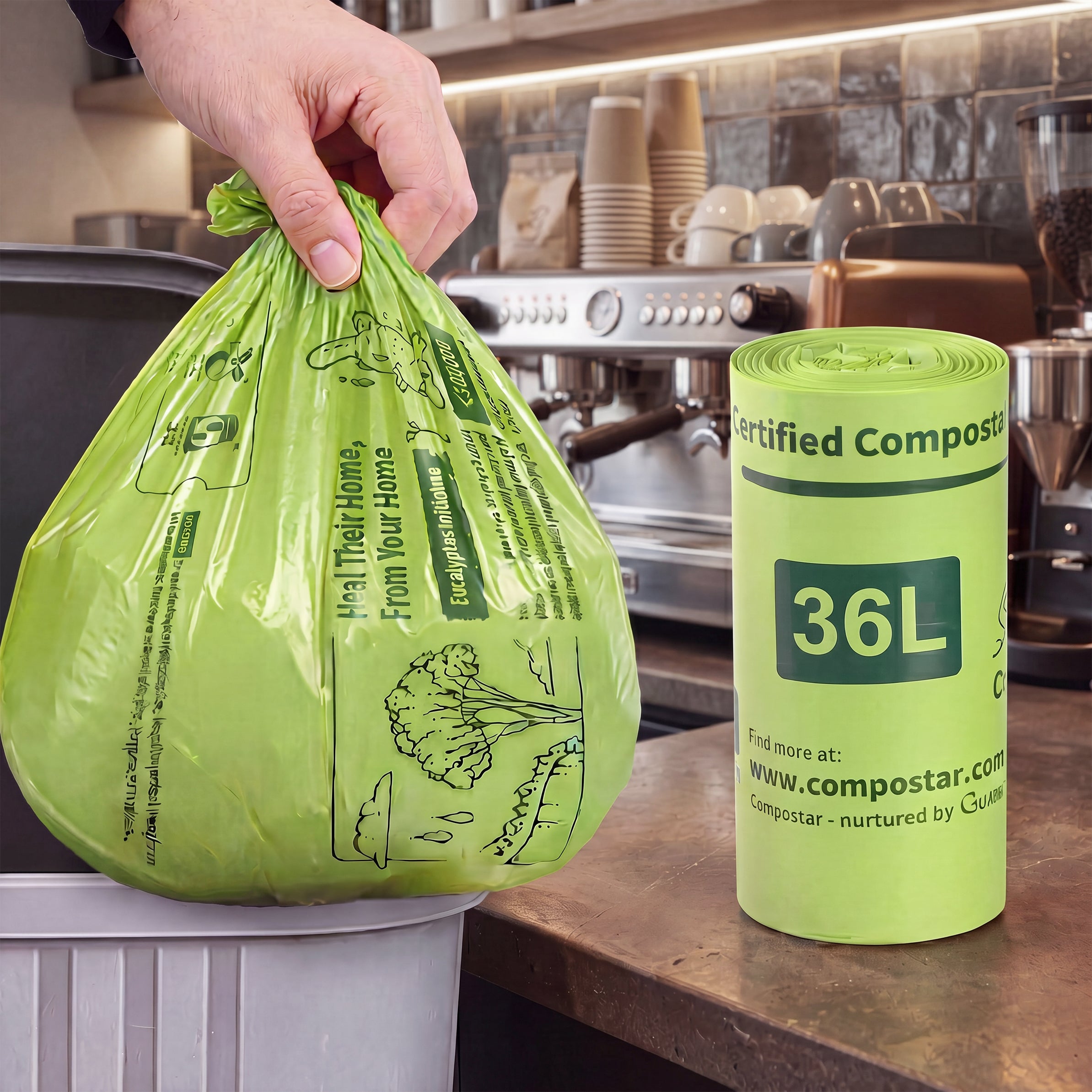 36L Small Bin Compostable Liners – Carton Pack