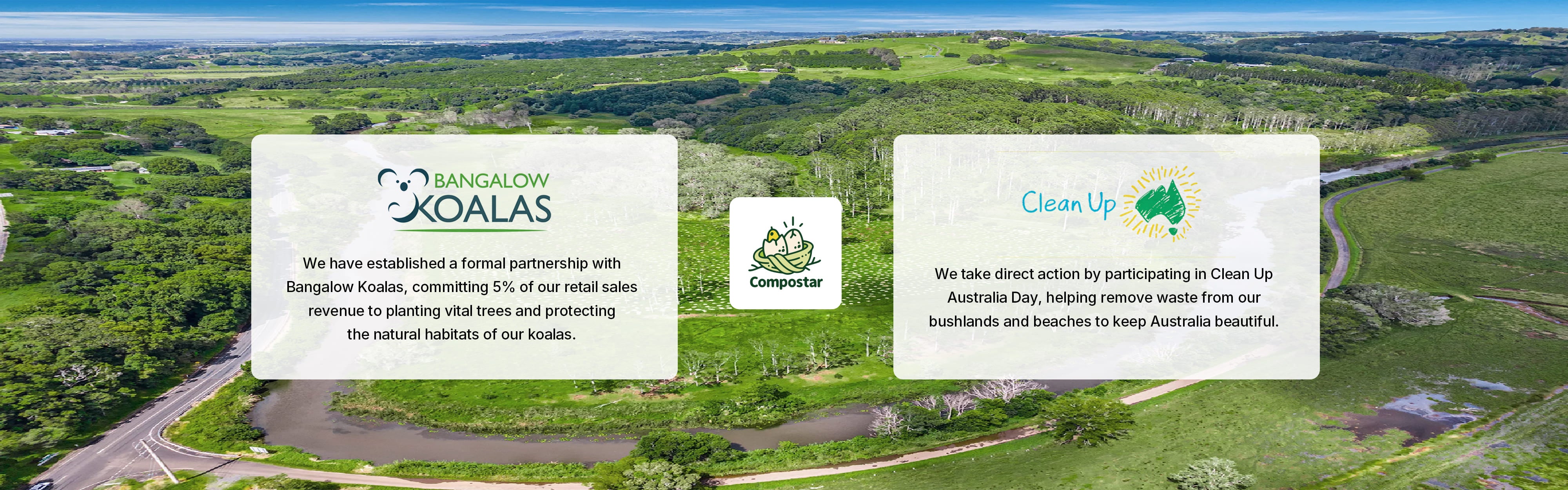 Compostar environmental initiatives: Supporting Bangalow Koalas habitat and Clean Up Australia Day.