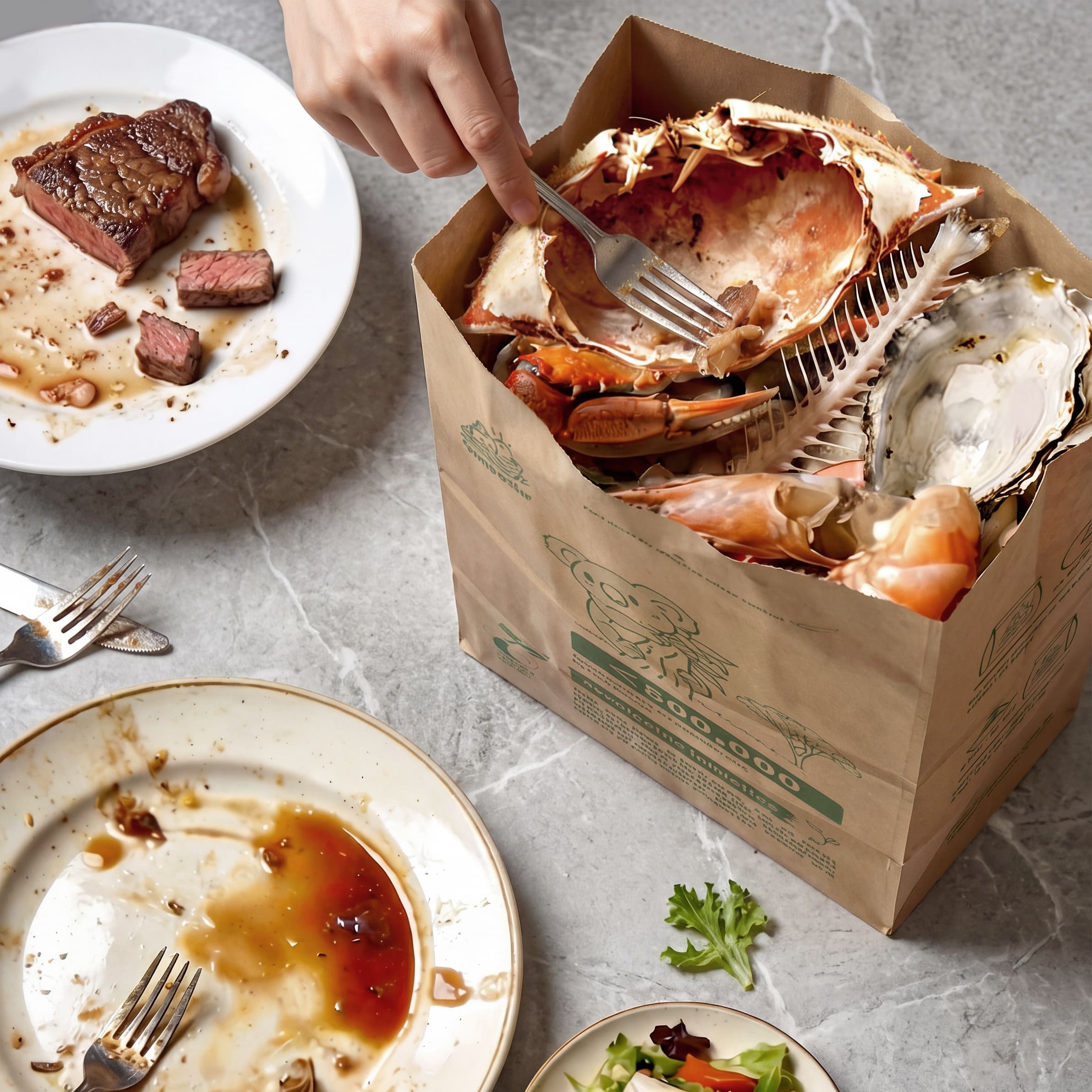 Heavy-duty compostable paper bags for sharp food scraps and organic waste