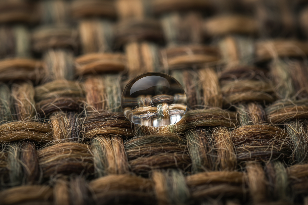 Macro view of high-density wet strength fibre matrix resisting FOGO waste moisture.
