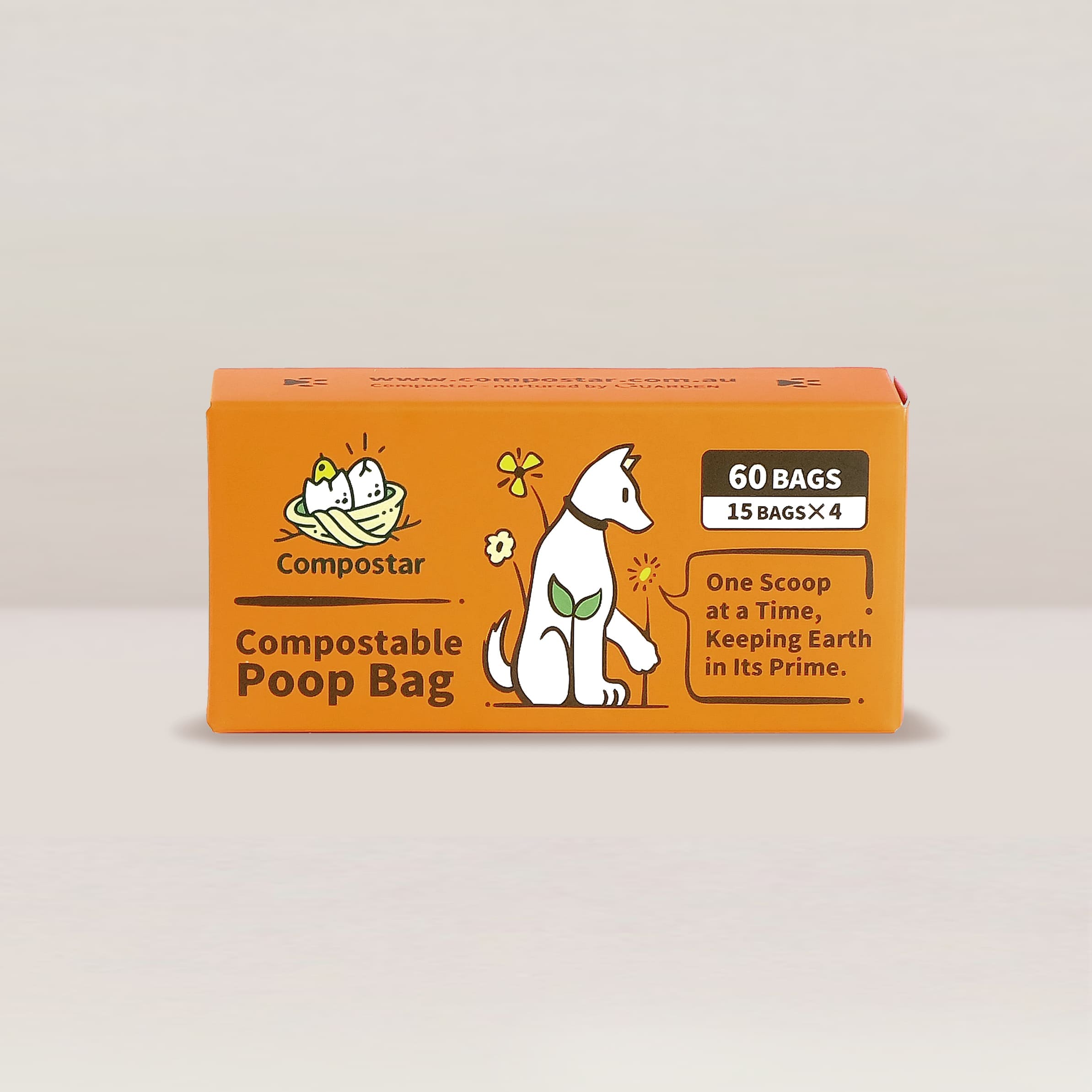 Compostar sustainable dog poop bags packaging - 100% plastic-free and earth-friendly