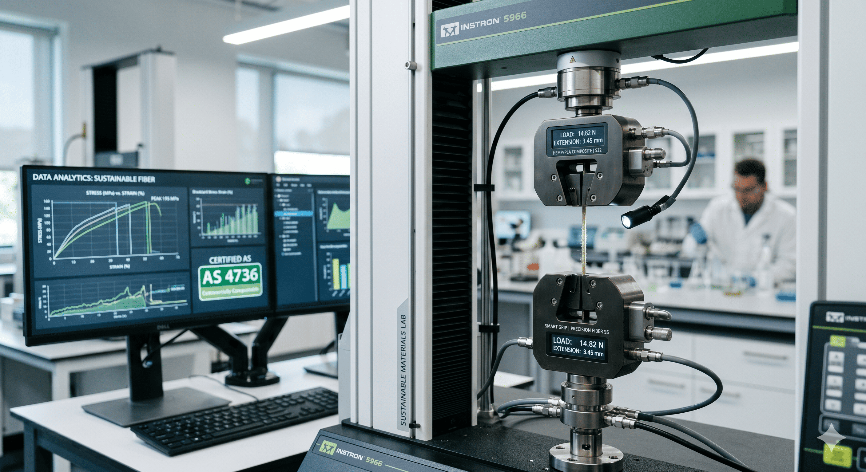 Professional material science laboratory conducting high-velocity puncture and structural integrity tests for AS 4736 certified FOGO organic waste solutions.O organic waste solutions.