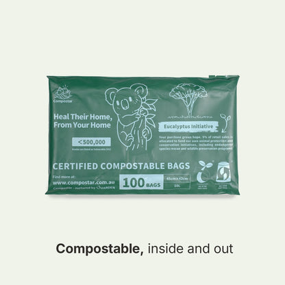 100 Pack Bulk Compostable Shipping Mailers. FOGO Bin Liners friendly disposal. Certified like Organics Bin Liners.