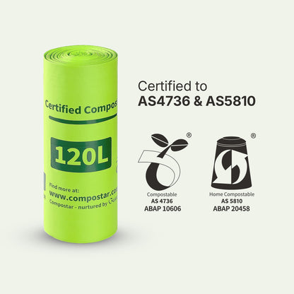 AS 4736 Certified Organics Bin Liners for council bins. Approved Green bin bags Council solution.