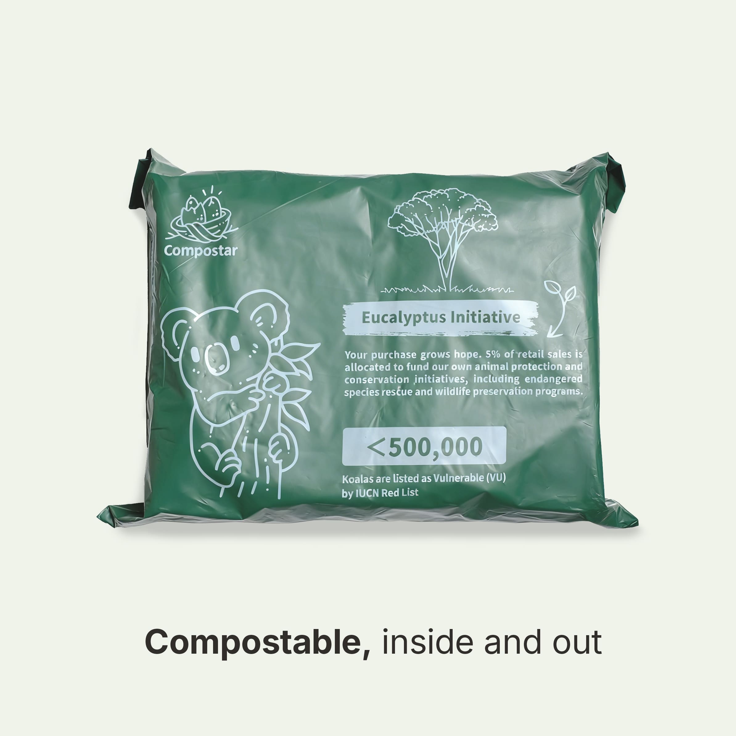 Front view of Stand Up Paper Food Scrap Bags. Leak-proof FOGO Bin Liners & eco bin bags for kitchen benchtop.