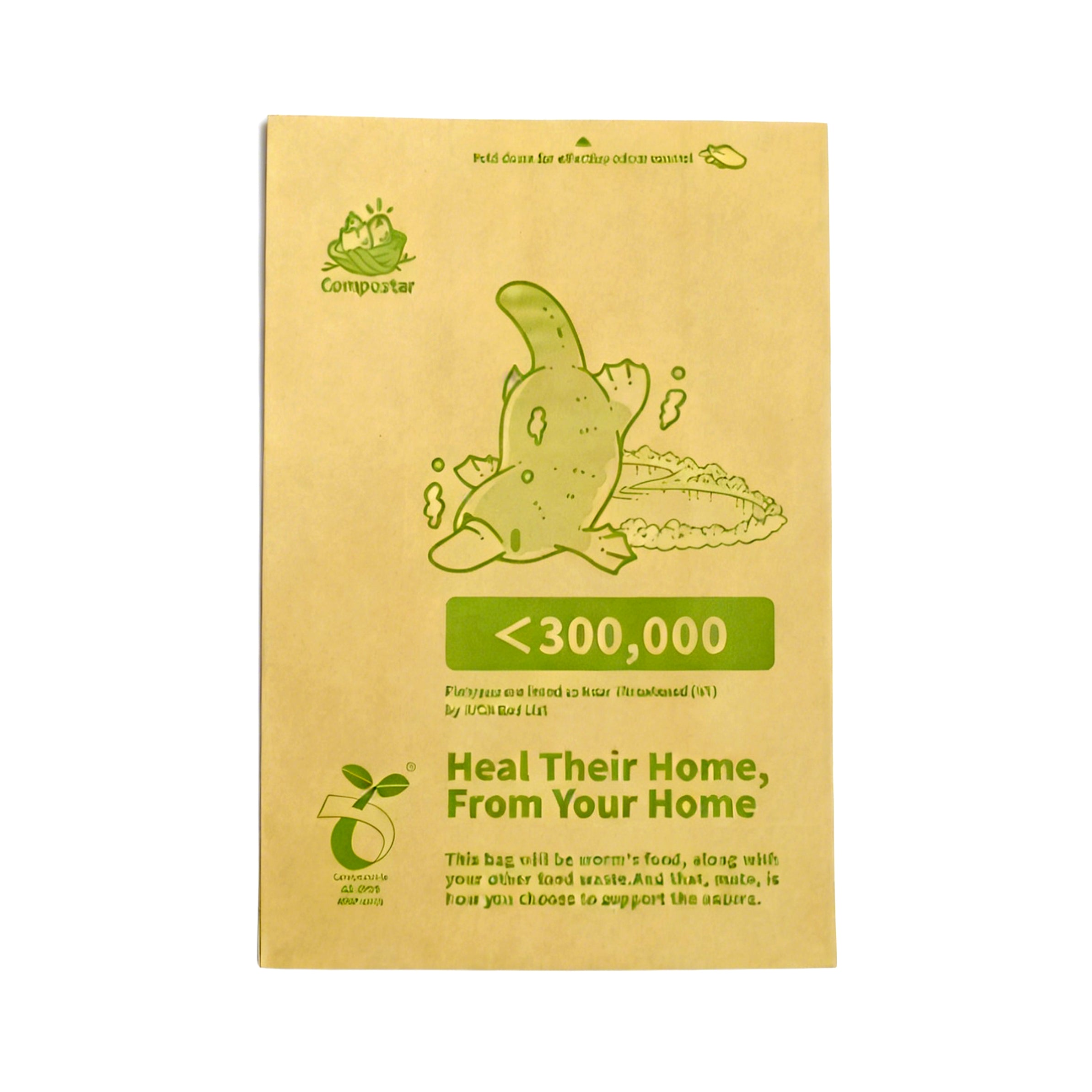 35 pack compostable paper caddy liners standing on kitchen counter