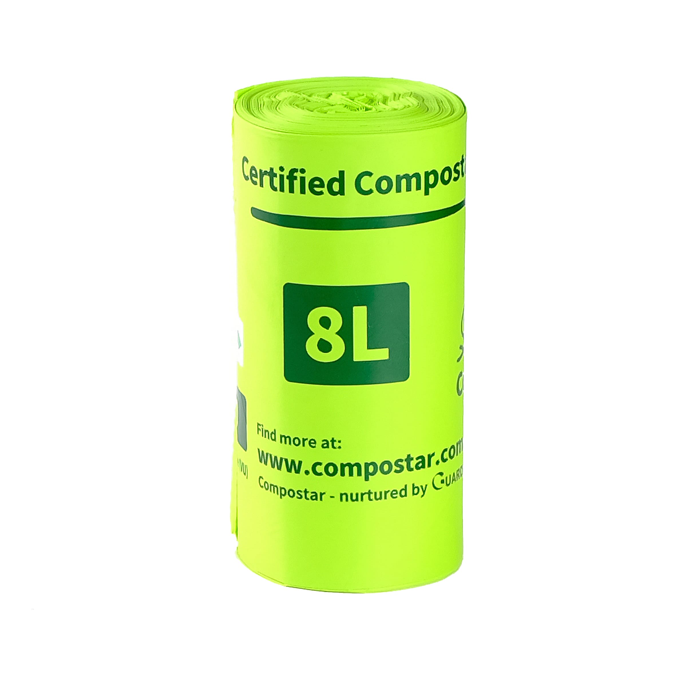 Lining a kitchen countertop bin with green compostable bag