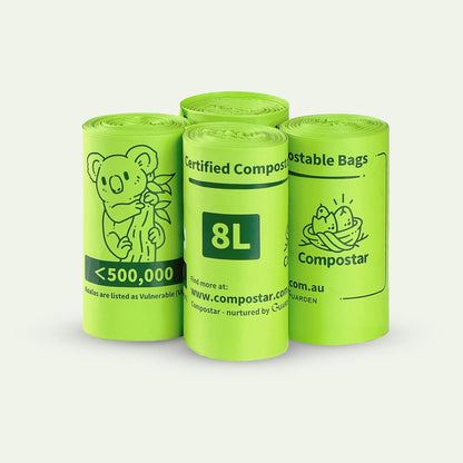 4 Pack Bulk Buy 8L FOGO Bin Liners - Eco Friendly Value Pack