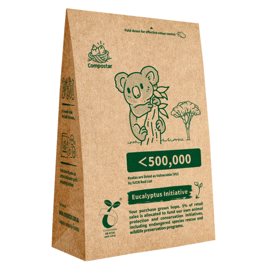 Compostable Paper Bags are suitable for approved councilgreen bin / FOGO programs，Sturdy, can be placed independently Compostable to AS 4736· Waterproof & leak-proof for 24 hours· Oil and grease resistant· Wide temperature tolerance· Breaks down completely, leaving no trace