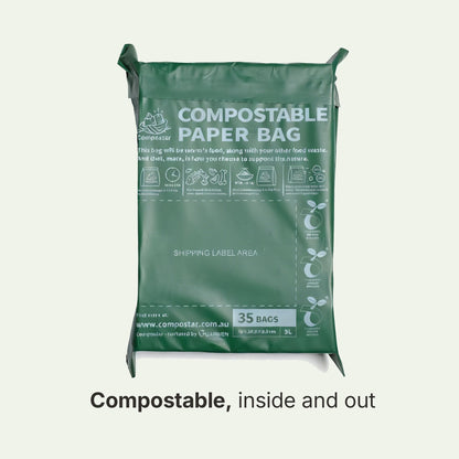 35 Pack Breathable Food Scrap Bags - Eco Friendly Bin Liners for kitchen caddy