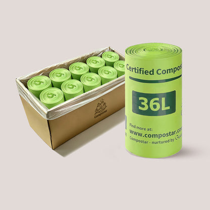 36L Small Bin Compostable Liners – Carton Pack