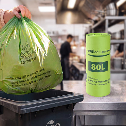 80L Commercial Compostable Bin Liners – Carton Pack
