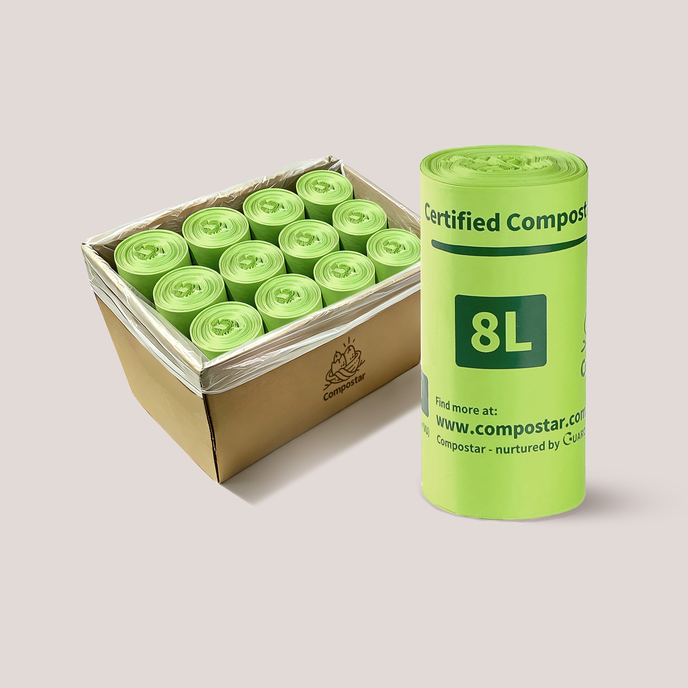 8L Kitchen Caddy Compostable Bin Liners – Carton Pack