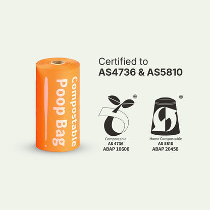 Certified Dog Waste Bags approved as FOGO Bin Liners & Green bin bags Council solution. Meets Organics Bin Liners standards for council bins.