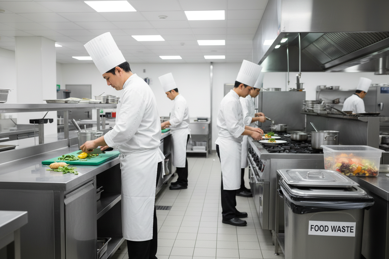 Commercial kitchen food waste setup for business and wholesale FOGO use