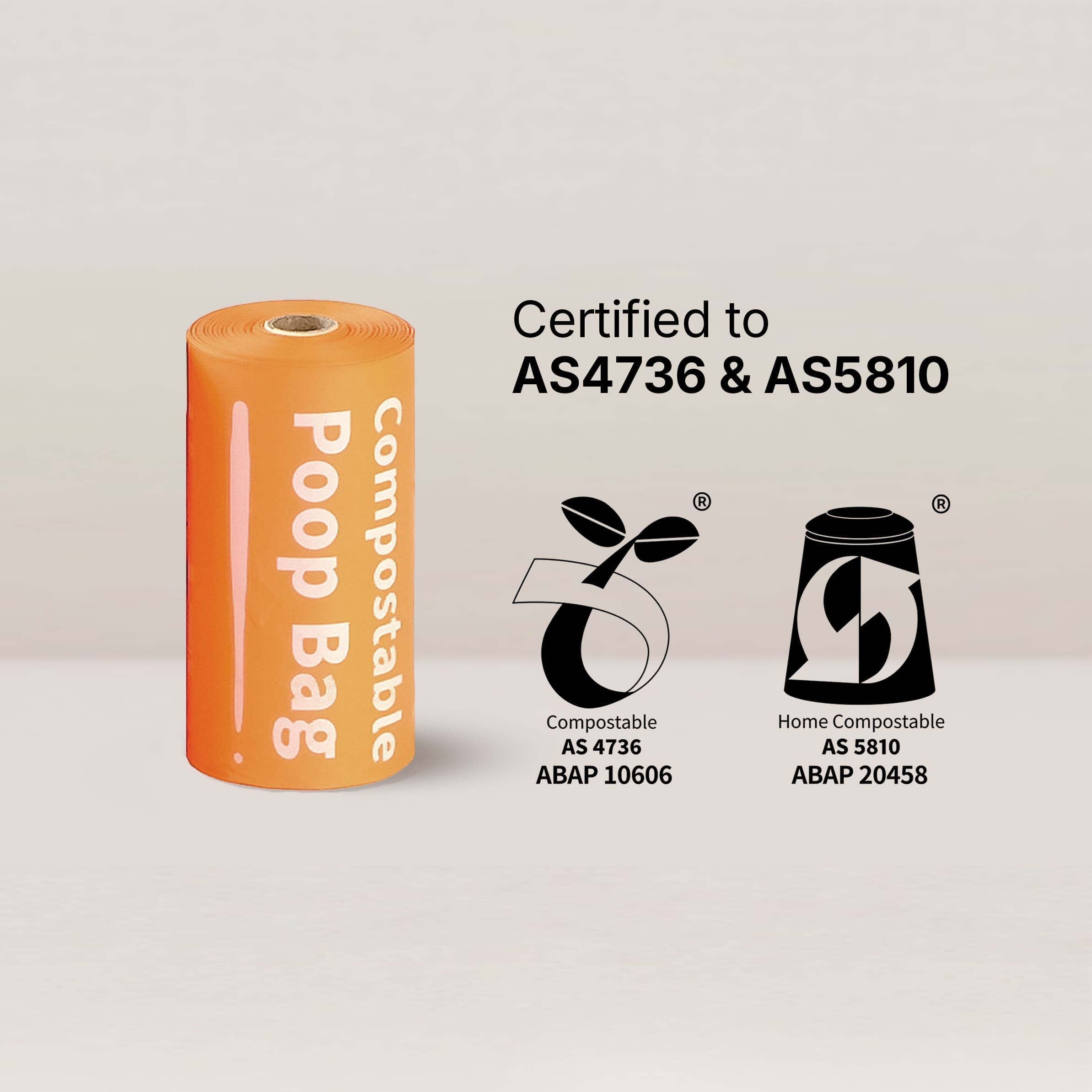 AS4736 and AS5810 certified home compostable dog poop bags for sustainable waste