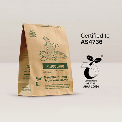 AS4736 certified paper FOGO liners accepted by Australian councils for green bins