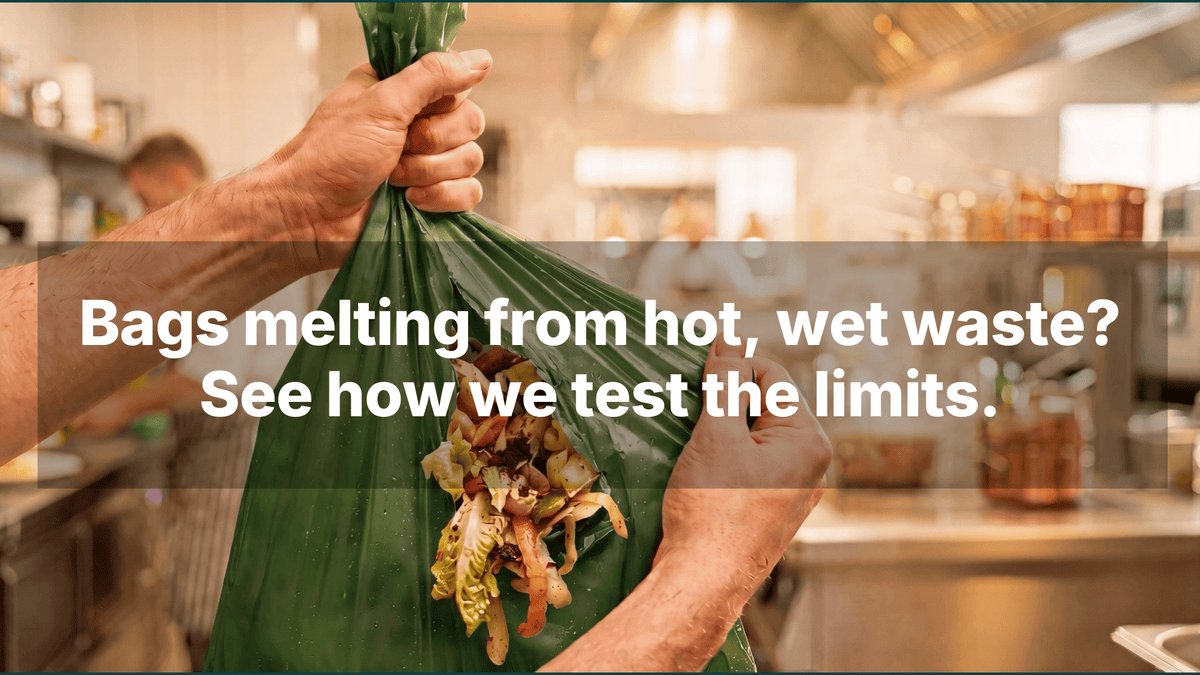 Compostar heat and moisture stability test for commercial compostable bin liners