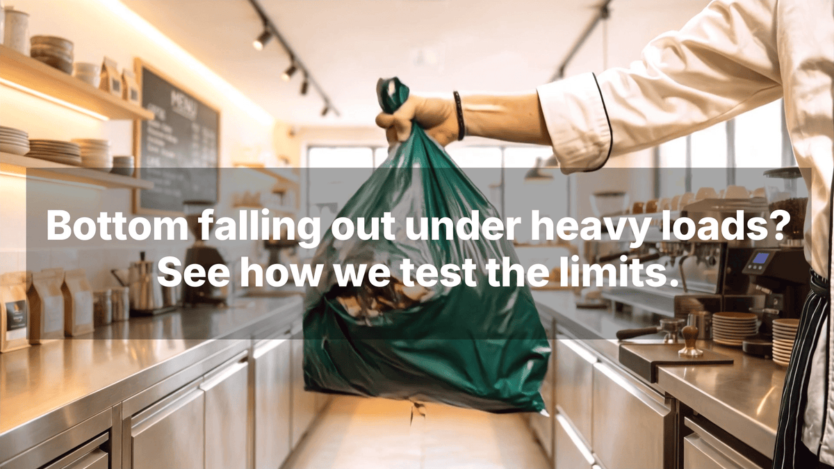 Compostar load-bearing performance test for compostable food waste liners used in commercial kitchens